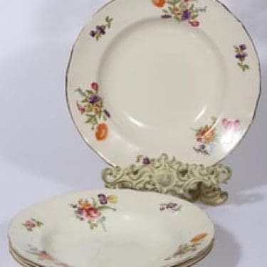 Arabia Kesäkukka lautaset, syvä, 4 kpl, suunnittelija , syvä, siirtokuva, kukka-aihe