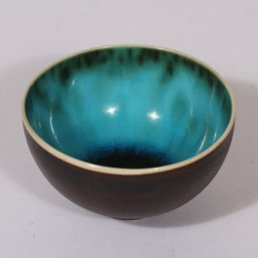 Arabia kulho, signeerattu, suunnittelija Friedl Holzer-Kjellberg, signeerattu, pieni, valulasite