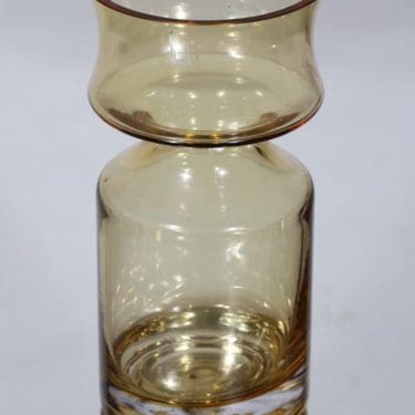 Riihimäen lasi Ruusu maljakko, amber, suunnittelija Tamara Aladin,