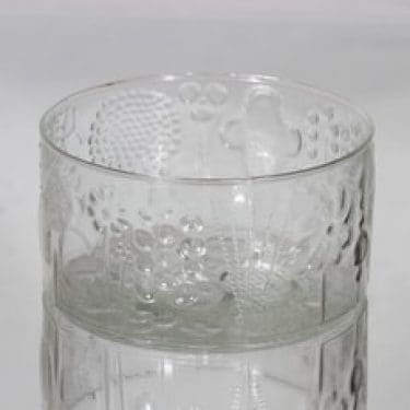 Nuutajärvi Flora kulho, kirkas, suunnittelija Oiva Toikka, pieni