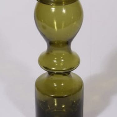 Riihimäen lasi Pompadour maljakko, oliivinvihreä, suunnittelija Nanny Still,