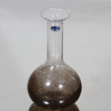 Nuutajärvi Kanerva maljakko, ruskea|kirkas, suunnittelija Björn Weckström,