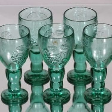 Humppila Tutti Frutti viinilasit, vihreä, 5 kpl, suunnittelija Nanny Still,