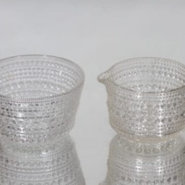 Nuutajärvi Kastehelmi sokerikko ja kermakko, kirkas, suunnittelija Oiva Toikka,