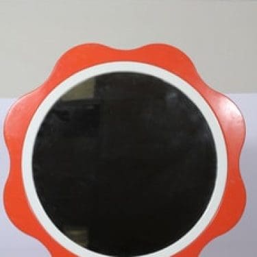 Mäkisen kuvastin peili, oranssi, suunnittelija , suuri, retro