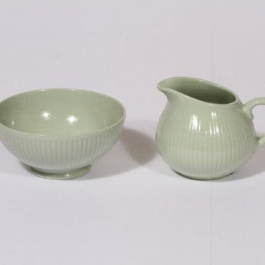 Arabia Sointu sokerikko ja kermakko, vihreä, suunnittelija Kaj Franck,