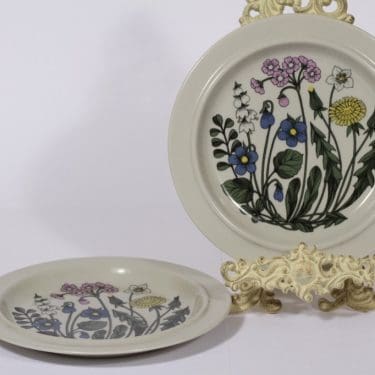 Arabia Flora lautaset, matala, 2 kpl, suunnittelija Esteri Tomula, matala, serikuva