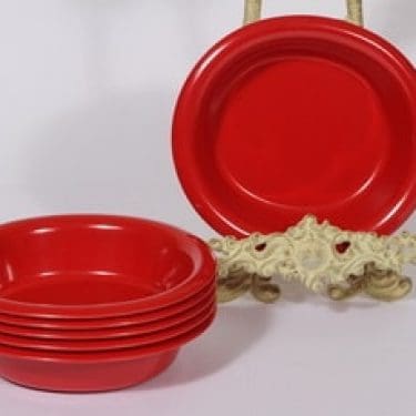 Sarvis Pitopöytä lautaset, syvä, 6 kpl, suunnittelija Kaj Franck, syvä, soikea