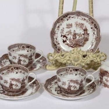 Arabia Singapore kahvikupit, ruskea, 4 kpl, suunnittelija , kuparipainokoriste