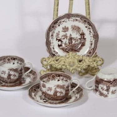 Arabia Singapore kahvikupit, ruskea, 3 kpl, suunnittelija , kuparipainokoriste