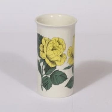 Arabia Rosa maljakko, Rosa ever gold, suunnittelija Esteri Tomula, serikuva