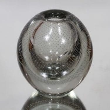 Nuutajärvi Huntu taide-esine, happosigneerattu, suunnittelija Gunnel Nyman, happosigneerattu, piikkimuotti, massiivinen