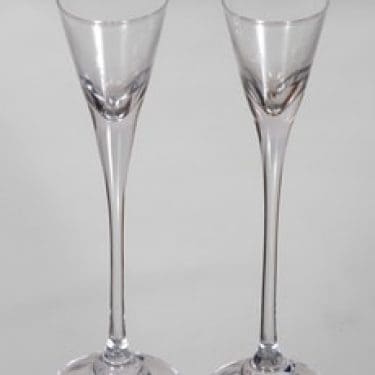 Nuutajärvi Aurora snapsilasit, kirkas, 2 kpl, suunnittelija Heikki Orvola,