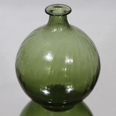Riihimäen lasi Neptuna kukkapullo, vihreä, suunnittelija Nanny Still,