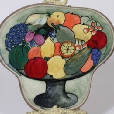 Arabia seinälaatta, Elämän ilo, suunnittelija Heljä Liukko-Sundström, Elämän ilo, serikuva, suuri, signeerattu