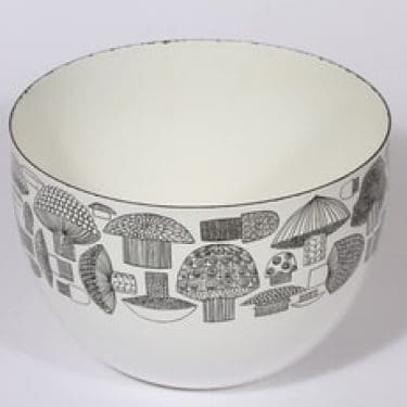 Finel Tatti kulho, valkoinen, suunnittelija Esteri Tomula, serikuva, sieniaihe