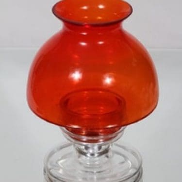 Riihimäen lasi Apollo kynttilälyhty, punainen, suunnittelija Nanny Still,