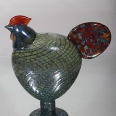 Nuutajärvi koristelintu, Kaiku, suunnittelija Oiva Toikka, Kaiku, filigraani, lysteri, signeerattu