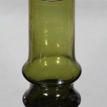 Riihimäen lasi Reimari maljakko, oliivinvihreä, suunnittelija Tamara Aladin,