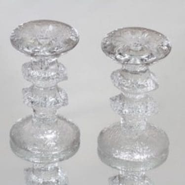 Iittala Festivo kynttilänjalat, kirkas, 2 kpl, suunnittelija Timo Sarpaneva, pieni