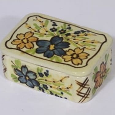 Kupittaan savi 165 rasia, käsinmaalattu, suunnittelija , käsinmaalattu, signeerattu