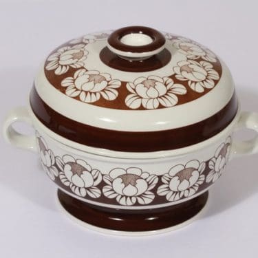 Arabia Katrilli kulho, 1.08 l, suunnittelija Esteri Tomula, 1.08 l, kannellinen, serikuva