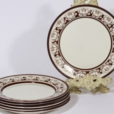 Arabia Katrilli lautaset, matala, 6 kpl, suunnittelija Esteri Tomula, matala, serikuva