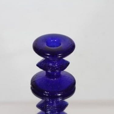 Iittala Festivo kynttilänjalka, sininen, suunnittelija Timo Sarpaneva, pieni