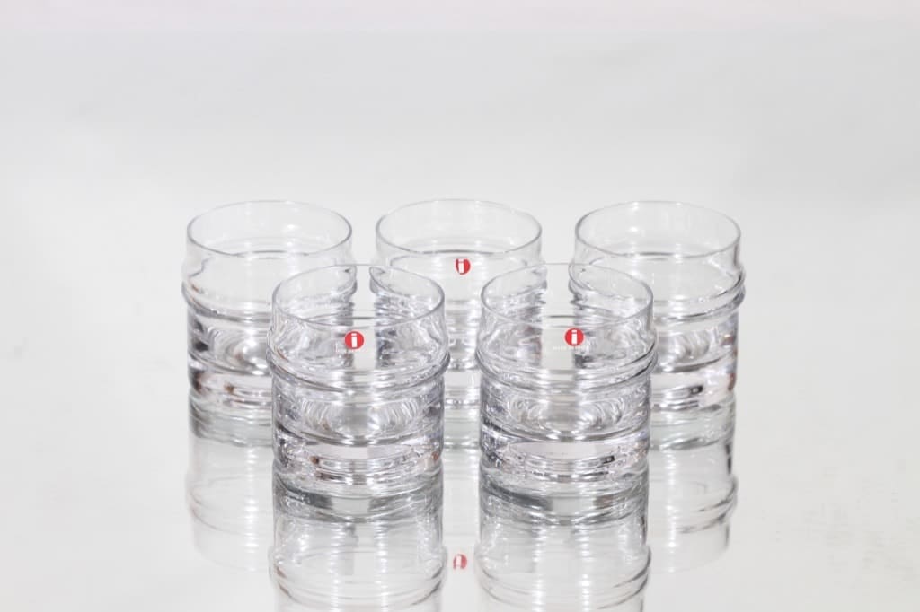 Iittala Pisaranrengas lasit, 8 cl, 5 kpl, suunnittelija Timo Sarpaneva, 8 cl