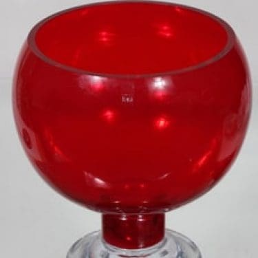 Riihimäen lasi Old King Cole boolimalja, jalallinen, suunnittelija Erkkitapio Siiroinen, jalallinen, suuri