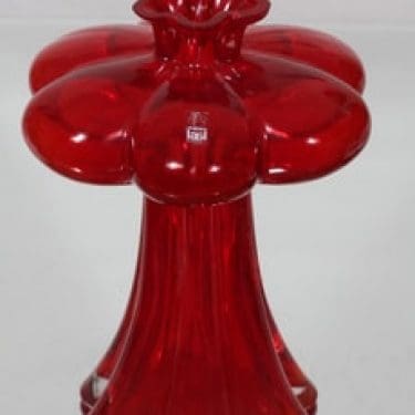 Riihimäen lasi Päivänkukka maljakko, rubiininpunainen, suunnittelija Helena Tynell, suuri