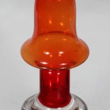 Riihimäen lasi Puisto maljakko, punainen, suunnittelija Ulla-Maija Vikman,