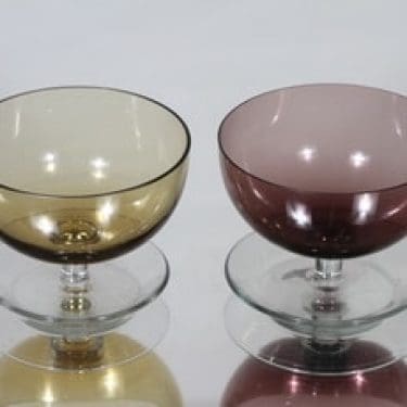 Nuutajärvi Jäätelömalja jälkiruokakulhot, eri värejä, 2 kpl, suunnittelija Saara Hopea,