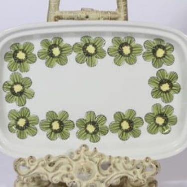 Arabia Primavera vati, lakka, suunnittelija Esteri Tomula, lakka, serikuva, kukka-aihe, retro