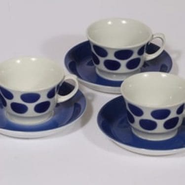 Arabia EP kahvikupit, 3 kpl, suunnittelija , puhalluskoriste, retro