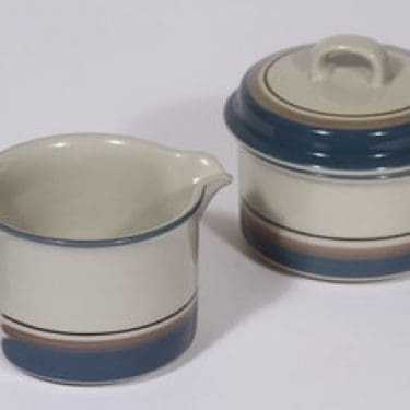 Arabia Uhtua kermakko ja sokerikko, suunnittelija Inkeri Leivo, raitakoriste