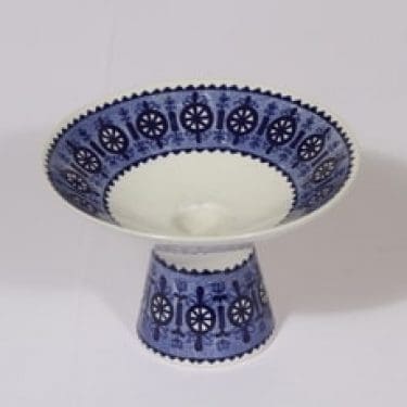 Arabia Antica kynttilänjalka, sininen, suunnittelija Raija Uosikkinen, kuparipainokoriste