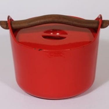 Rosenlew Sarpaneva-pata pata, punainen, suunnittelija Timo Sarpaneva, massiivinen, puukahva