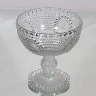 Riihimäen lasi Grapponia kulho, jalallinen, suunnittelija Nanny Still, jalallinen