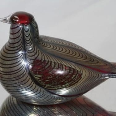 Nuutajärvi koristelintu, Fasaani, suunnittelija Oiva Toikka, Fasaani, signeerattu