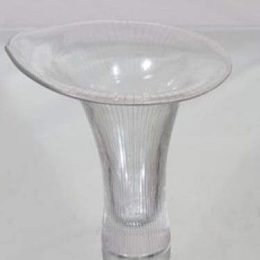 Iittala Kantarelli taide-esine, signeerattu, suunnittelija Tapio Wirkkala, signeerattu, suuri, viivahiottu