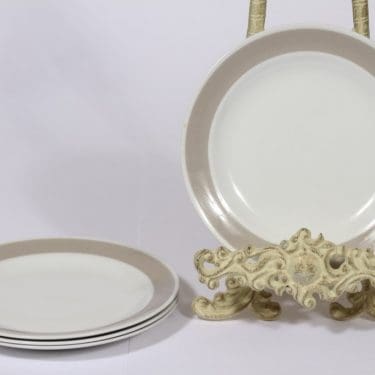 Arabia Soma lautanen, harmaa lasite, 4 kpl, suunnittelija ,