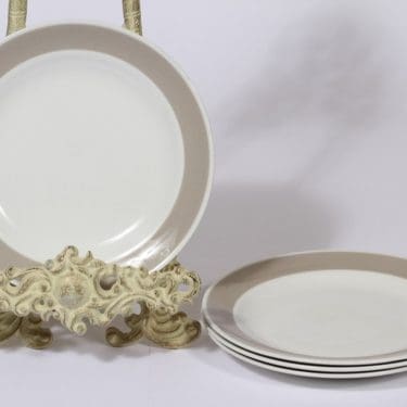 Arabia Soma lautanen, harmaa lasite, 4 kpl, suunnittelija ,