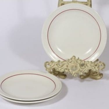 Arabia Harlekin Carneval leivoslautaset, 3 kpl, suunnittelija Inkeri Leivo, viivakoriste