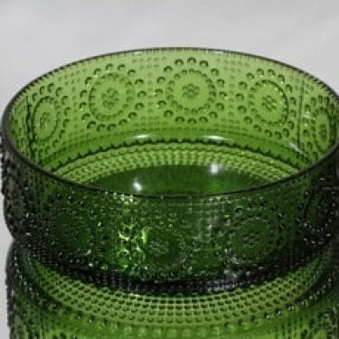 Riihimäen lasi Grapponia kulho, vihreä, suunnittelija Nanny Still,