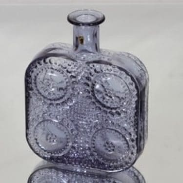 Riihimäen lasi Grapponia koristepullo, neodymi, suunnittelija Nanny Still,