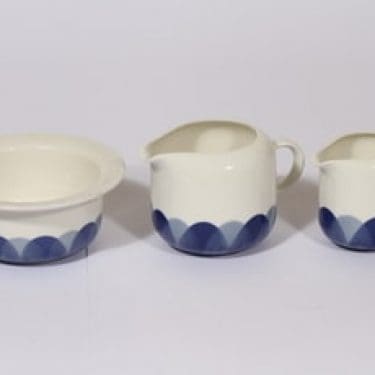 Arabia Arctrica Pudas kermakot ja sokerikko, sininen, 2 kpl, suunnittelija Inkeri Leivo, serikuva