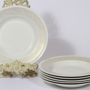 Arabia Kimmel lautaset, syvä, 6 kpl, suunnittelija Esteri Tomula, syvä, serikuva, syvä