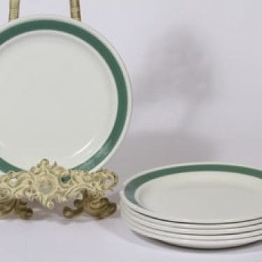 Arabia Taverna lautaset, vihreä, 6 kpl, suunnittelija , raitakoriste