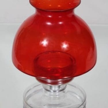 Riihimäen lasi Apollo kynttilälyhty, punainen, suunnittelija Nanny Still,